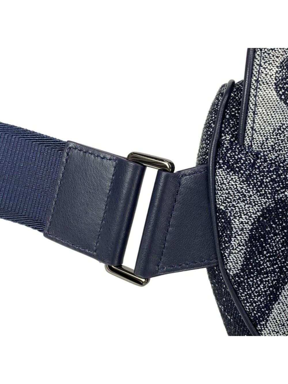 Dior Shoulder Bag Dark Navy Gray Leather - Picture 15 of 15